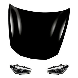 Replacement BNDL-281693 - 3-Piece Kit (Driver and Passenger Side Headlights, Hood Panel) (Standard Line)