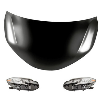 Replacement - 3-Piece Kit (Driver and Passenger Side Headlights, Hood Panel) (Standard Line)