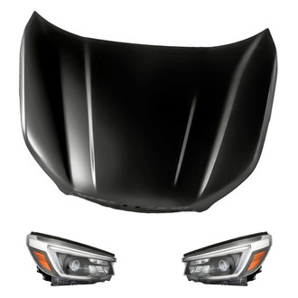 Replacement - 3-Piece Kit (Driver and Passenger Side Headlights, Hood Panel) (Standard Line)