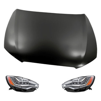 Replacement - 3-Piece Kit (Driver and Passenger Side Headlights, Hood Panel) (Standard Line)