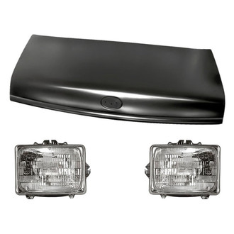 Replacement - 3-Piece Kit (Driver and Passenger Side Headlights, Hood Panel) (Standard Line)
