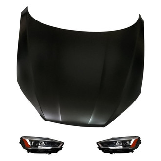Replacement - 3-Piece Kit (Driver and Passenger Side Headlights, Hood Panel) (Standard Line)
