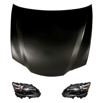 Replacement BNDL-281963 - 3-Piece Kit (Driver and Passenger Side Headlights, Hood Panel) (Standard Line)