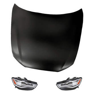 Replacement - 3-Piece Kit (Driver and Passenger Side Headlights, Hood Panel) (Standard Line)