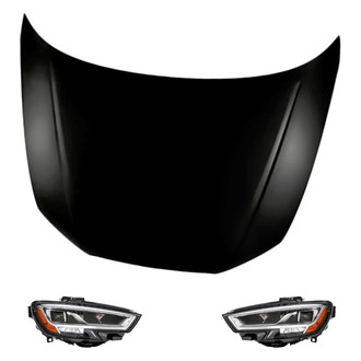 Replacement - 3-Piece Kit (Driver and Passenger Side Headlights, Hood Panel) (Standard Line)