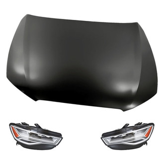 Replacement - 3-Piece Kit (Driver and Passenger Side Headlights, Hood Panel) (Standard Line)