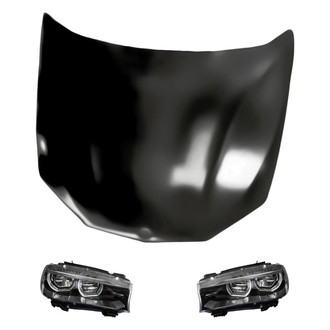 Replacement - 3-Piece Kit (Driver and Passenger Side Headlights, Hood Panel) (Standard Line)