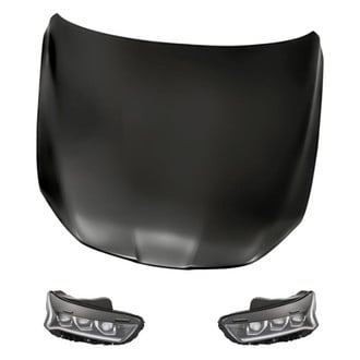 Replacement - 3-Piece Kit (Driver and Passenger Side Headlights, Hood Panel) (Standard Line)