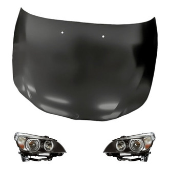 Replacement - 3-Piece Kit (Driver and Passenger Side Headlights, Hood Panel) (Standard Line)
