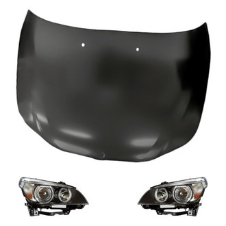 Replacement - 3-Piece Kit (Driver and Passenger Side Headlights, Hood Panel) (Standard Line)