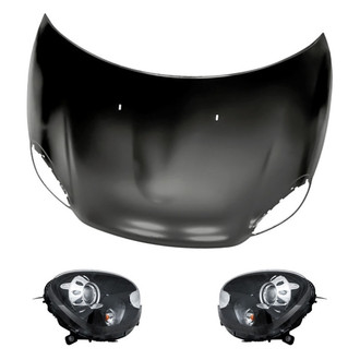 Replacement BNDL-282075 - 3-Piece Kit (Driver and Passenger Side Headlights, Hood Panel) (Standard Line)