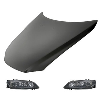 Replacement - 3-Piece Kit (Driver and Passenger Side Headlights, Hood Panel) (Standard Line)