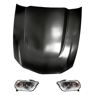 Replacement - 3-Piece Kit (Driver and Passenger Side Headlights, Hood Panel)