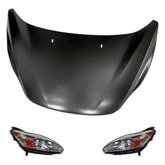 Replacement - 3-Piece Kit (Driver and Passenger Side Headlights, Hood Panel) (Standard Line)