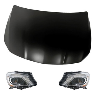 Replacement - 3-Piece Kit (Driver and Passenger Side Headlights, Hood Panel) (Standard Line)