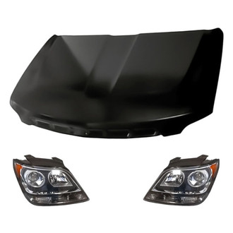 Replacement - 3-Piece Kit (Driver and Passenger Side Headlights, Hood Panel) (Standard Line)