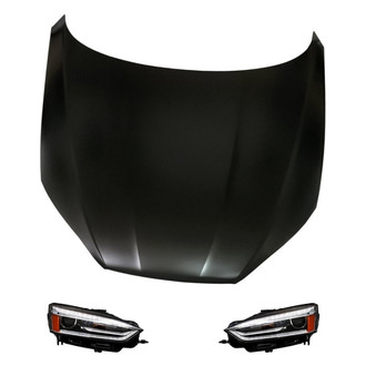 Replacement - 3-Piece Kit (Driver and Passenger Side Headlights, Hood Panel)
