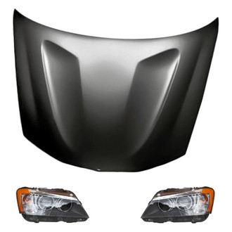 Replacement - 3-Piece Kit (Driver and Passenger Side Headlights, Hood Panel) (Standard Line)