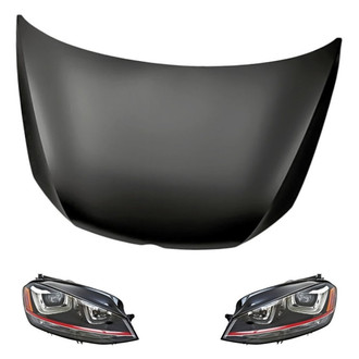 Replacement - 3-Piece Kit (Driver and Passenger Side Headlights, Hood Panel) (Standard Line)