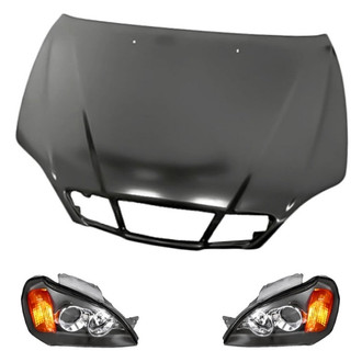 Replacement - 3-Piece Kit (Driver and Passenger Side Headlights, Hood Panel) (Standard Line)