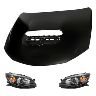 Replacement - 3-Piece Kit (Driver and Passenger Side Headlights, Hood Panel) (Standard Line)