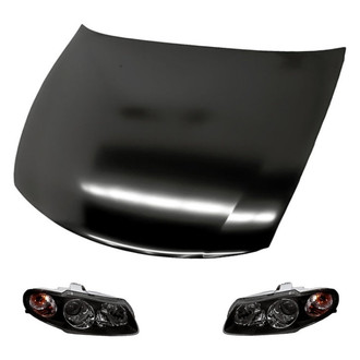 Replacement - 3-Piece Kit (Driver and Passenger Side Headlights, Hood Panel) (Standard Line)