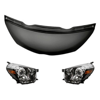 Replacement - 3-Piece Kit (Driver and Passenger Side Headlights, Hood Panel) (Standard Line)