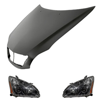 Replacement - 3-Piece Kit (Driver and Passenger Side Headlights, Hood Panel) (Standard Line)