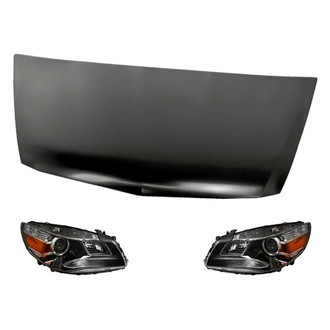 Replacement - 3-Piece Kit (Driver and Passenger Side Headlights, Hood Panel) (Standard Line)