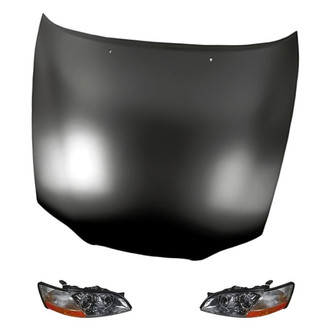 Replacement - 3-Piece Kit (Driver and Passenger Side Headlights, Hood Panel) (Standard Line)