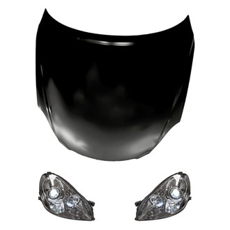 Replacement - 3-Piece Kit (Driver and Passenger Side Headlights, Hood Panel) (Standard Line)