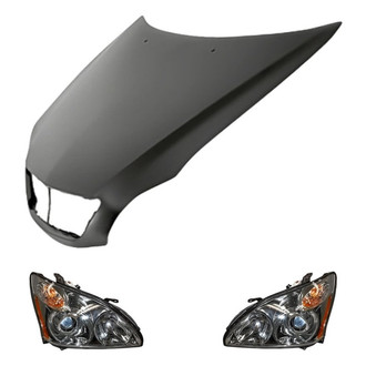 Replacement - 3-Piece Kit (Driver and Passenger Side Headlights, Hood Panel) (Standard Line)