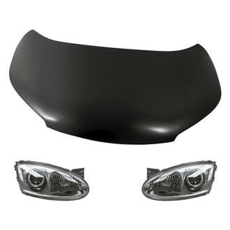 Replacement - 3-Piece Kit (Driver and Passenger Side Headlights, Hood Panel) (Standard Line)