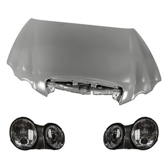 Replacement - 3-Piece Kit (Driver and Passenger Side Headlights, Hood Panel) (Standard Line)