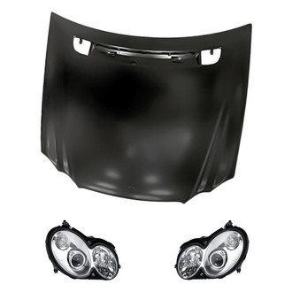 Replacement - 3-Piece Kit (Driver and Passenger Side Headlights, Hood Panel) (Standard Line)