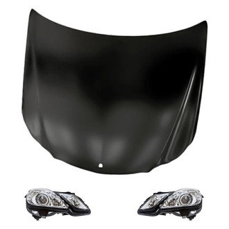 Replacement - 3-Piece Kit (Driver and Passenger Side Headlights, Hood Panel) (Standard Line)