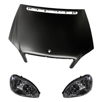 Replacement - 3-Piece Kit (Driver and Passenger Side Headlights, Hood Panel) (Standard Line)