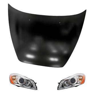 Replacement BNDL-282314 - 3-Piece Kit (Driver and Passenger Side Headlights, Hood Panel) (Standard Line)