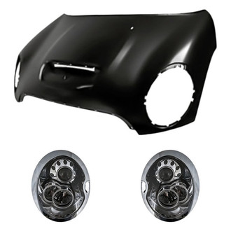 Replacement - 3-Piece Kit (Driver and Passenger Side Headlights, Hood Panel) (Standard Line)