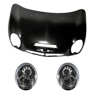 Replacement - 3-Piece Kit (Driver and Passenger Side Headlights, Hood Panel) (Standard Line)