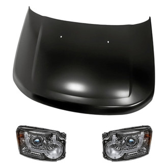 Replacement - 3-Piece Kit (Driver and Passenger Side Headlights, Hood Panel) (Standard Line)