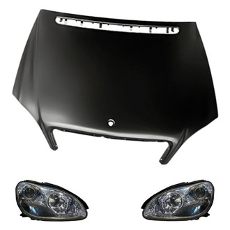 Replacement - 3-Piece Kit (Driver and Passenger Side Headlights, Hood Panel) (Standard Line)