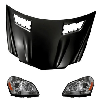 Replacement - 3-Piece Kit (Driver and Passenger Side Headlights, Hood Panel) (Standard Line)