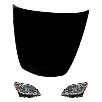 Replacement - 3-Piece Kit (Driver and Passenger Side Headlights, Hood Panel) (Standard Line)