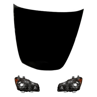 Replacement - 3-Piece Kit (Driver and Passenger Side Headlights, Hood Panel) (Standard Line)