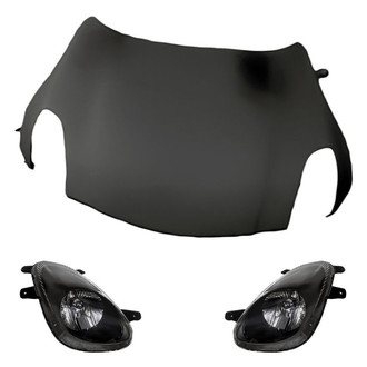 Replacement - 3-Piece Kit (Driver and Passenger Side Headlights, Hood Panel) (Standard Line)