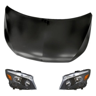 Replacement - 3-Piece Kit (Driver and Passenger Side Headlights, Hood Panel) (Standard Line)