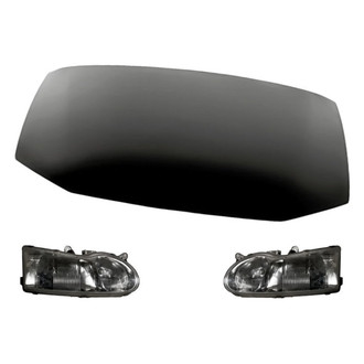 Replacement - 3-Piece Kit (Driver and Passenger Side Headlights, Hood Panel) (Standard Line)