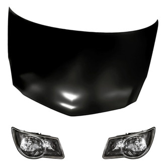 Replacement - 3-Piece Kit (Driver and Passenger Side Headlights, Hood Panel) (Standard Line)