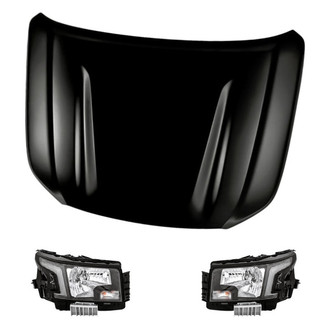 Replacement - 3-Piece Kit (Driver and Passenger Side Headlights, Hood Panel) (Standard Line)